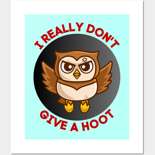 I Really Don't Give A Hoot | Owl Pun Wall Art by Allthingspunny